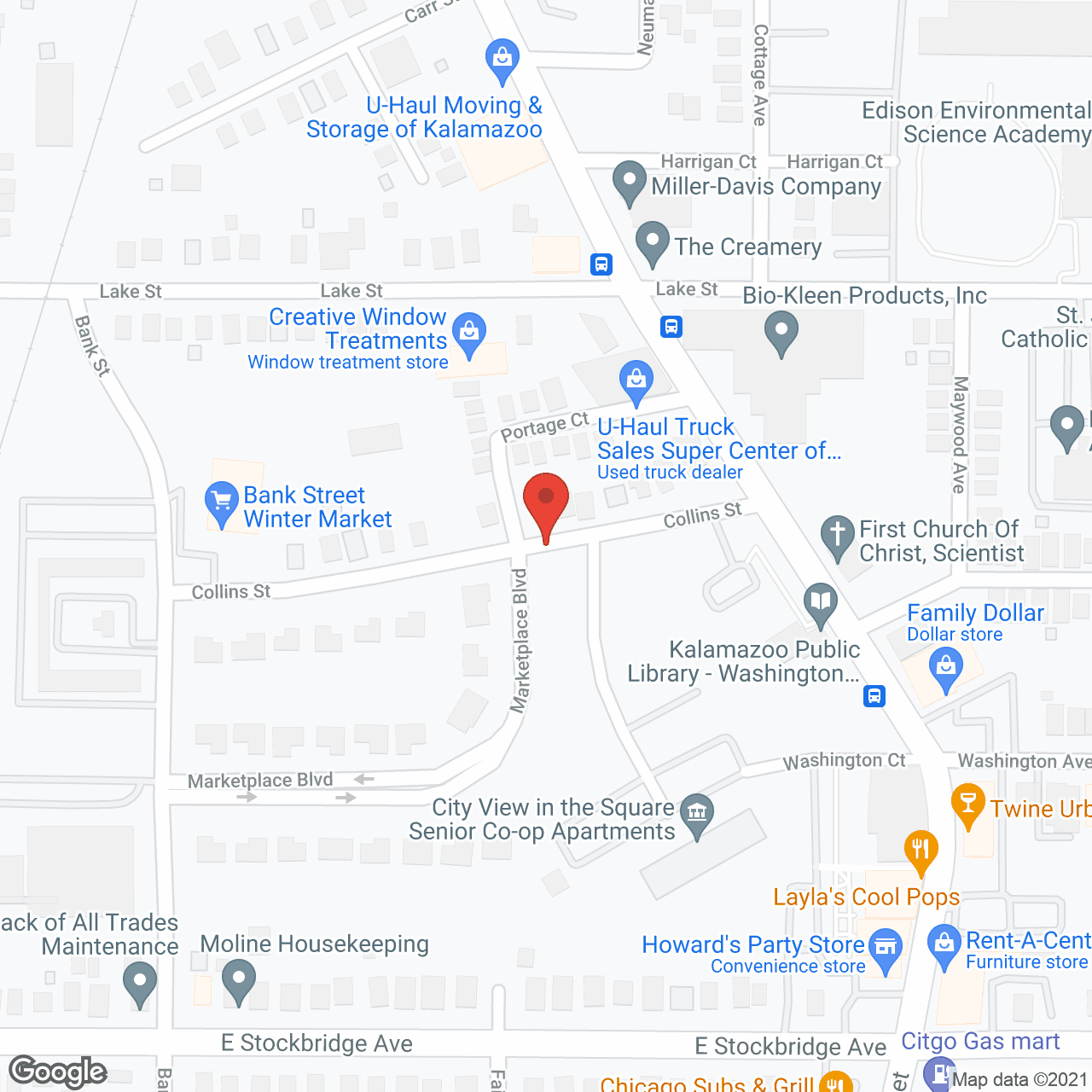 Map of the neighborhood around City View in the Square Co-Op Apartments