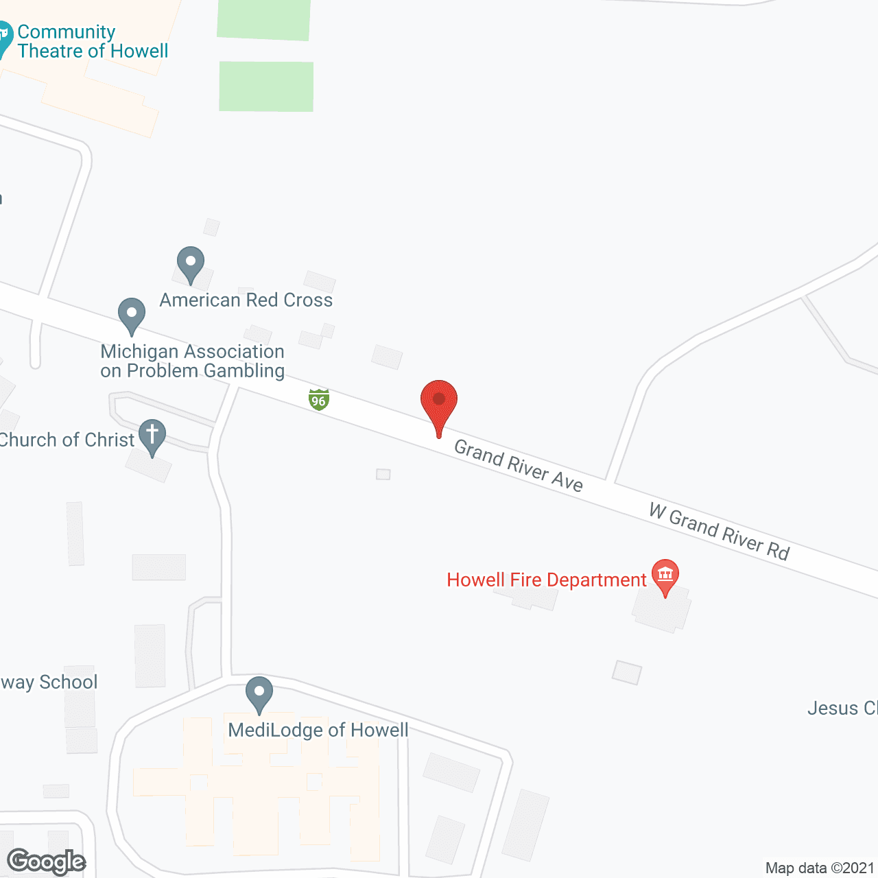 Map of the neighborhood around Howell Care Center