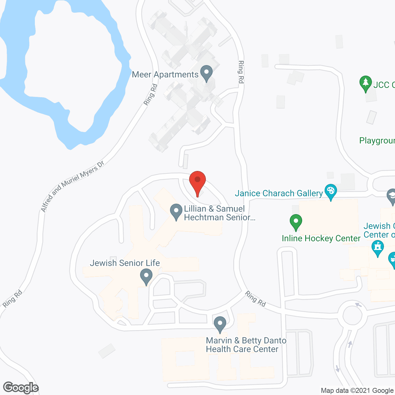 Map of the neighborhood around Jewish Federation Apartments