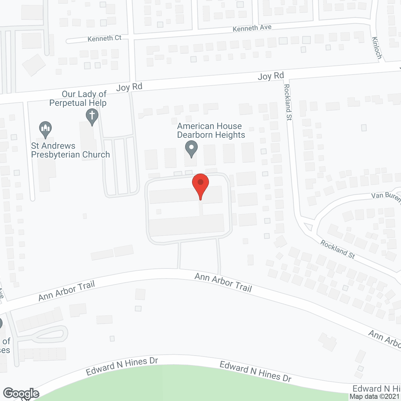 Map of the neighborhood around American House Dearborn Heights Senior Living