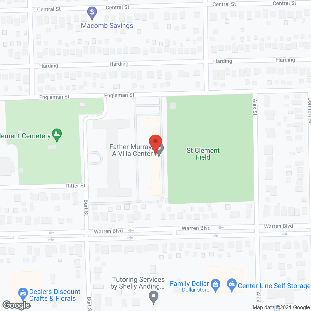 Map of the neighborhood around Father Murray Nursing Ctr