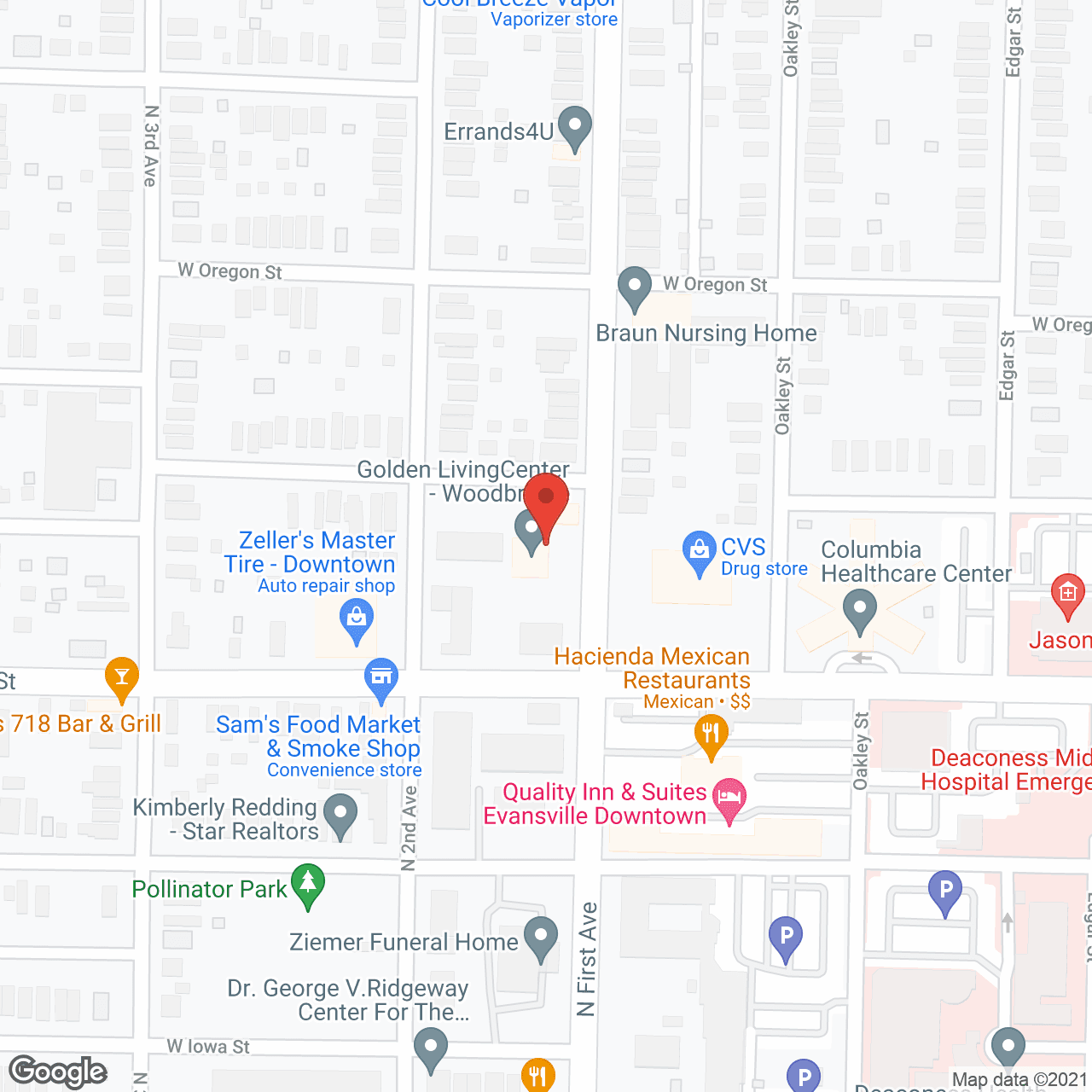 Map of the neighborhood around Golden Living Center WoodBridge