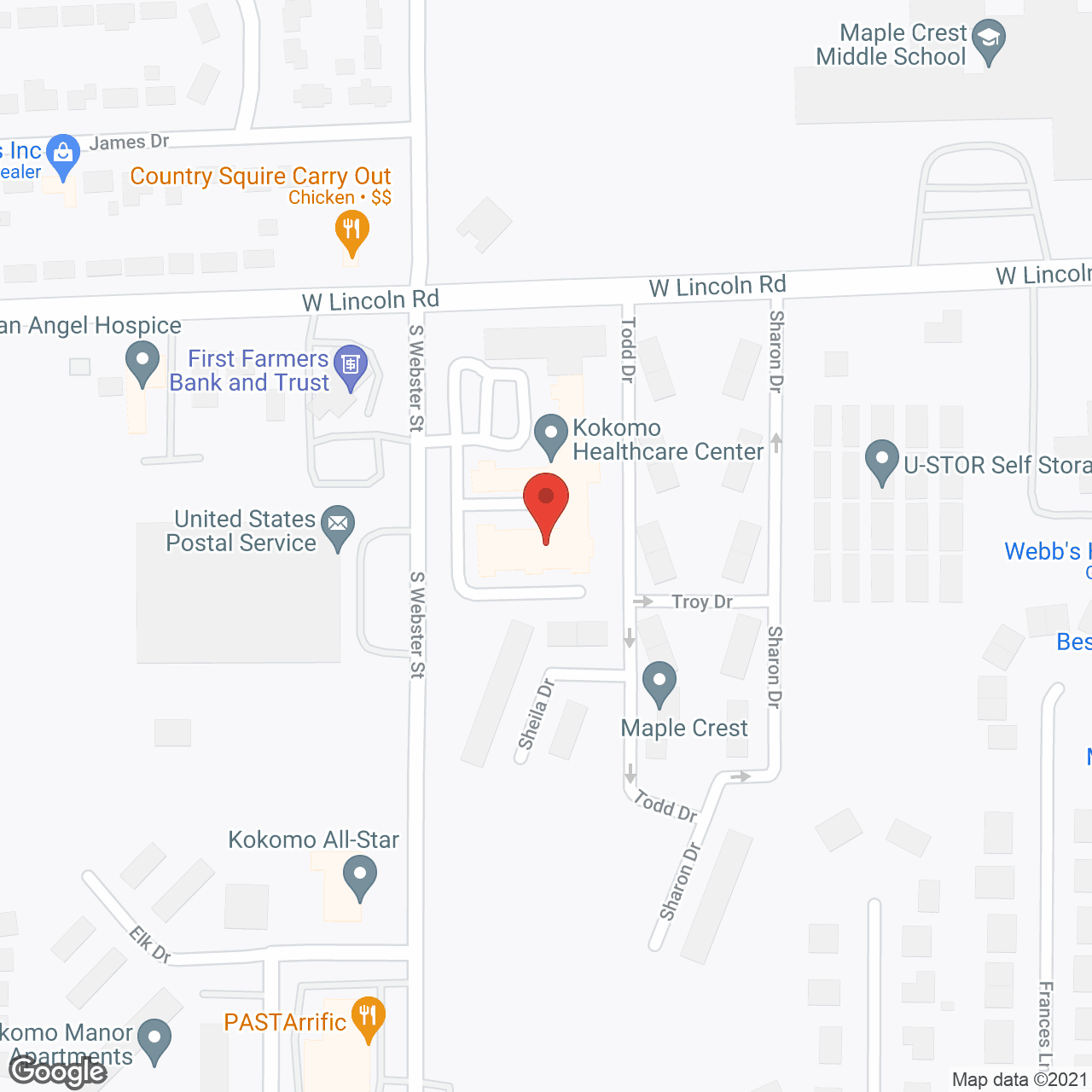 Map of the neighborhood around Windsor Estates Health and Rehab center
