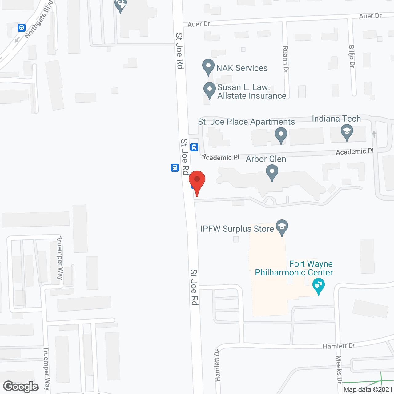 Map of the neighborhood around Edgewood Downs