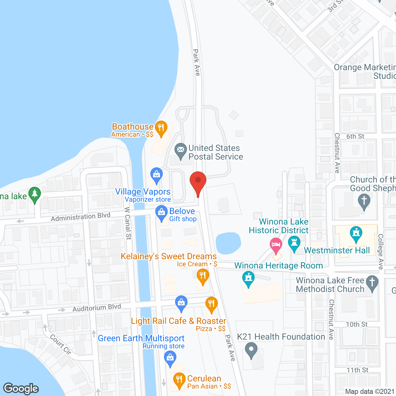 Map of the neighborhood around Grace Village Retirement Community