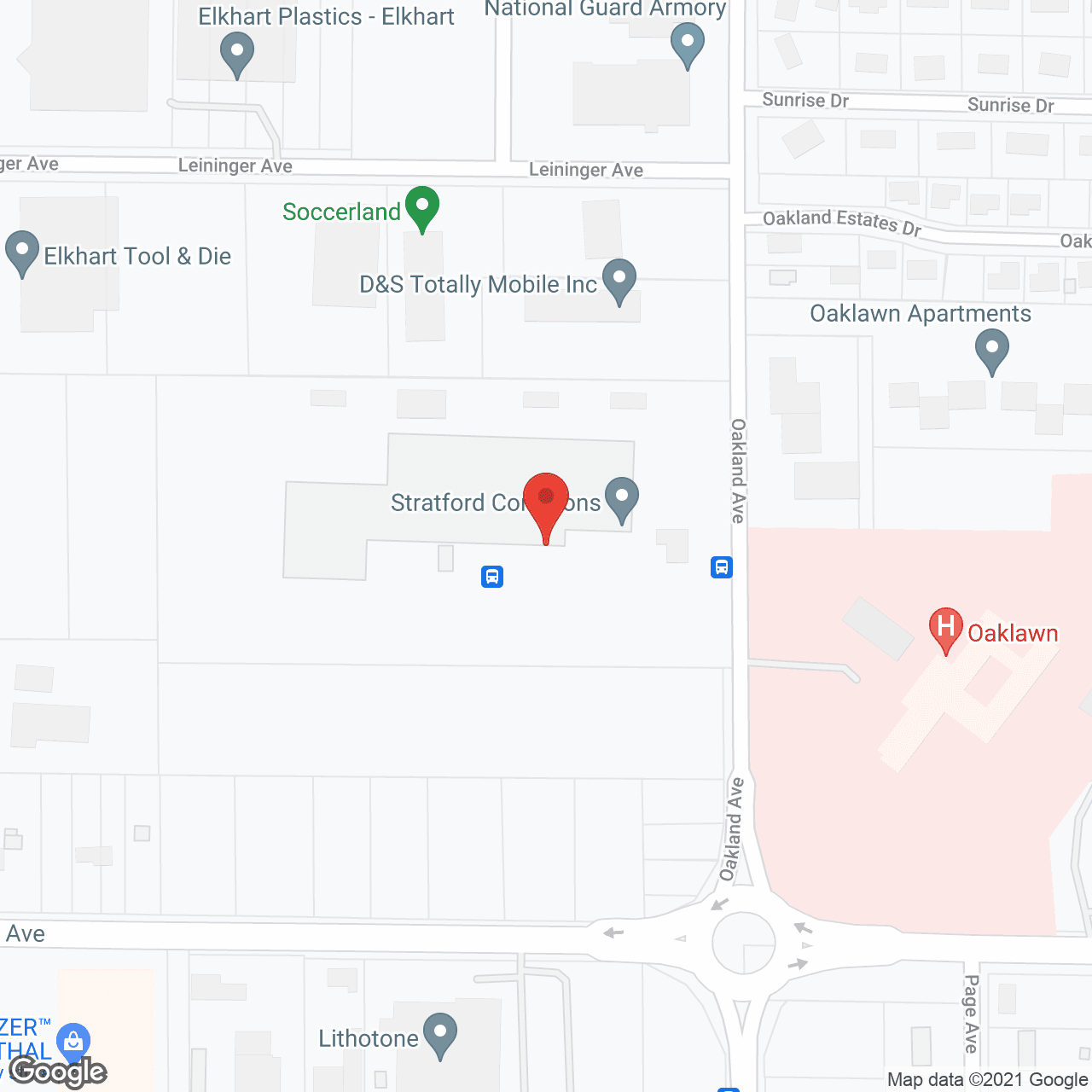 Map of the neighborhood around Stratford Commons