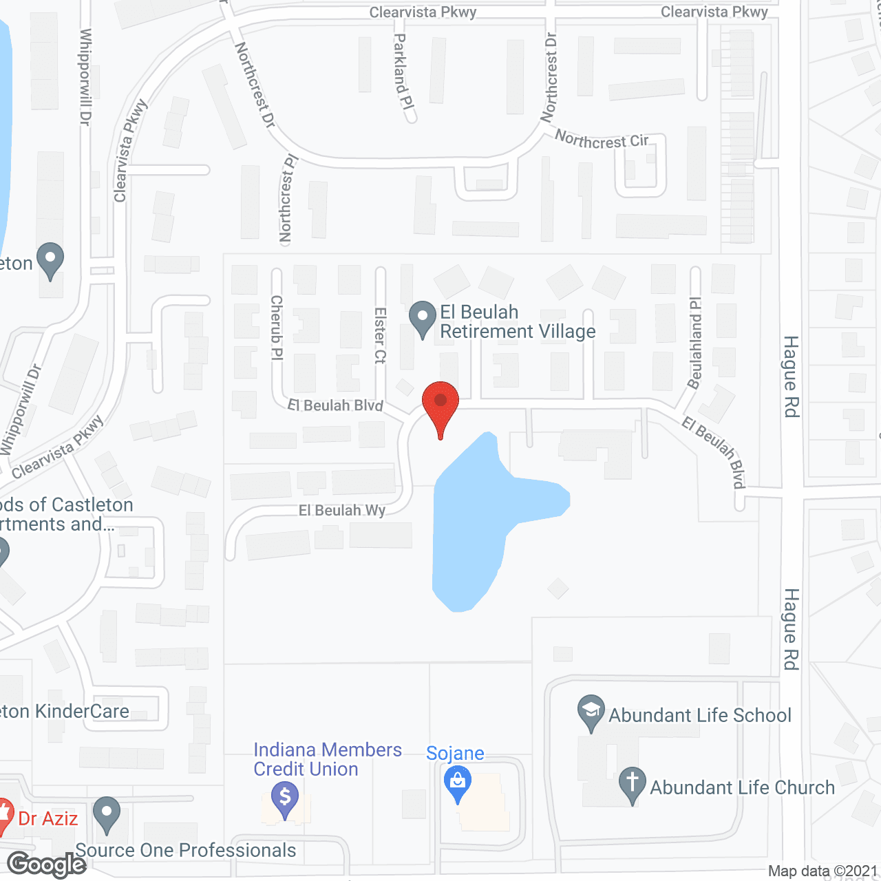 Map of the neighborhood around El Beulah Senior Village