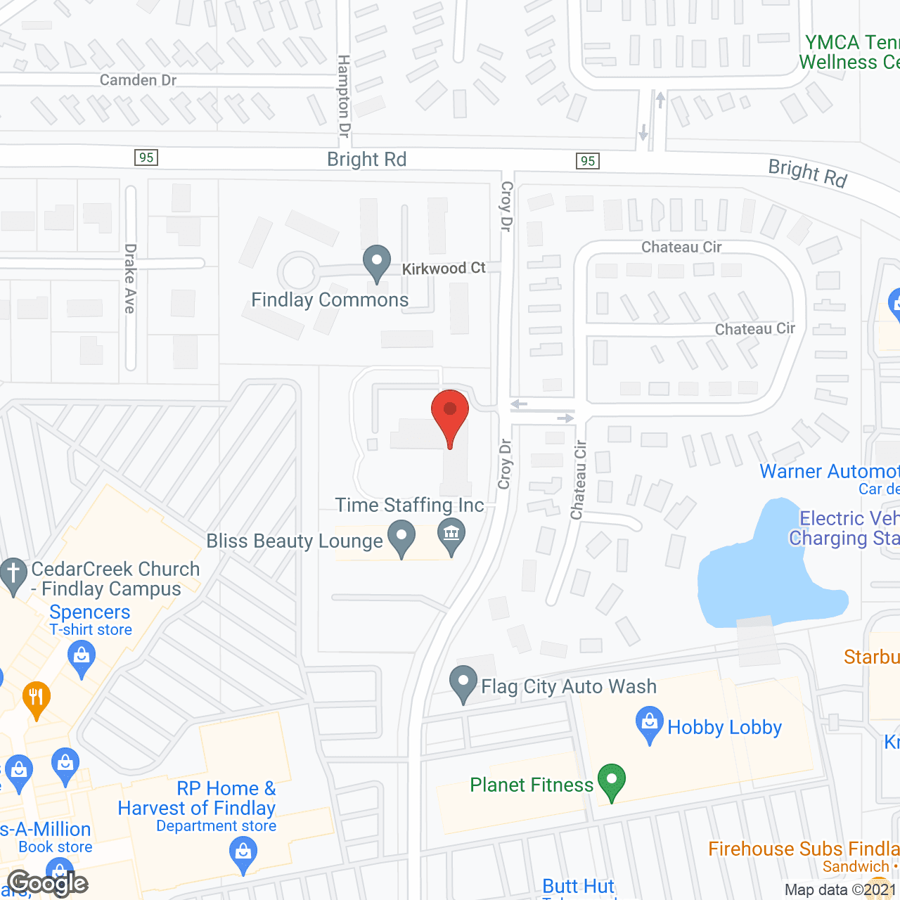 Map of the neighborhood around Kiwanis Village