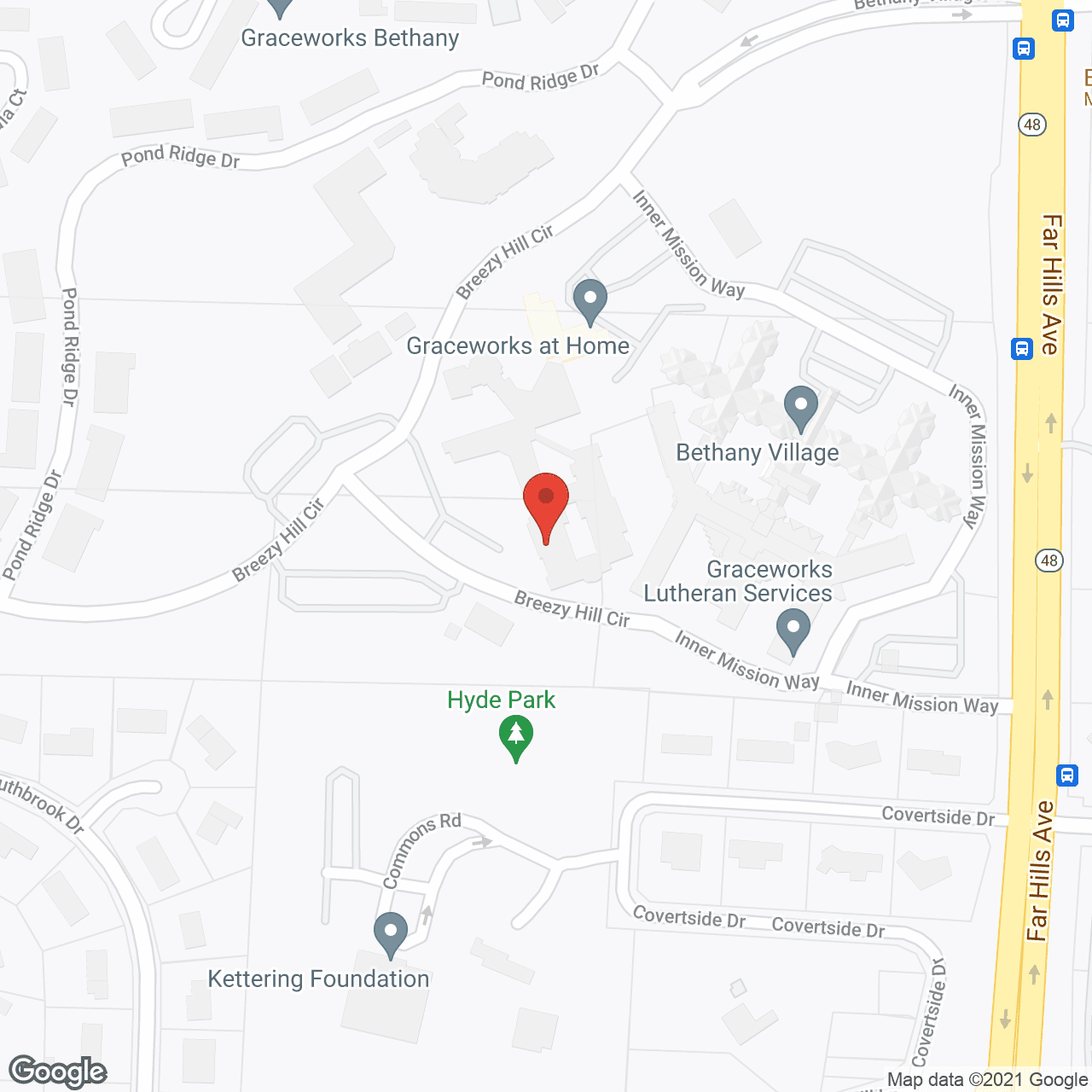 Map of the neighborhood around Bethany Lutheran Village