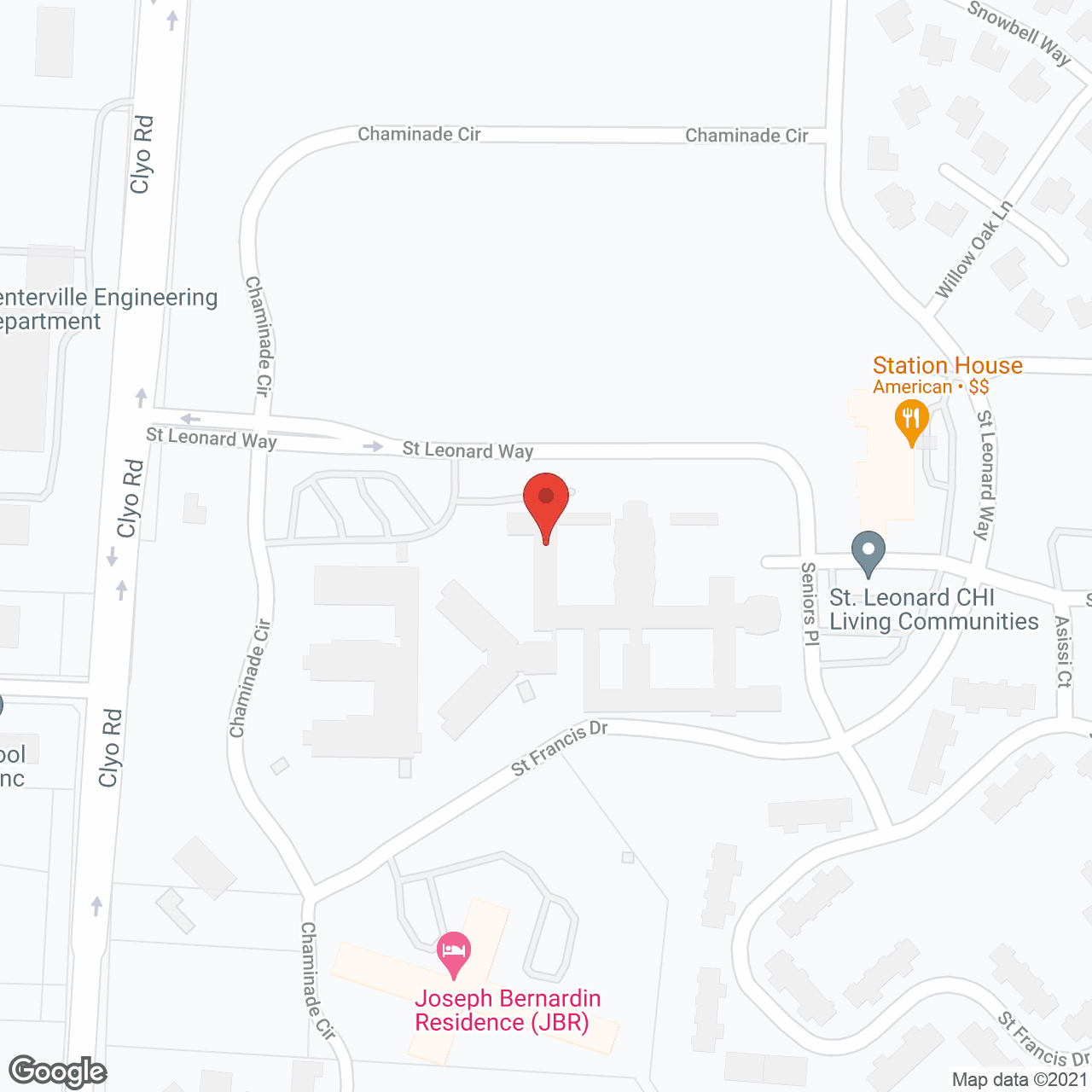 Map of the neighborhood around St. Leonard - CHI Living Communities
