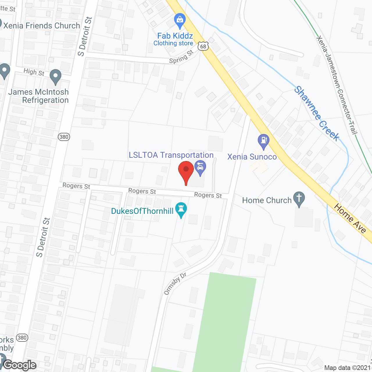 Map of the neighborhood around Hillside Care Center