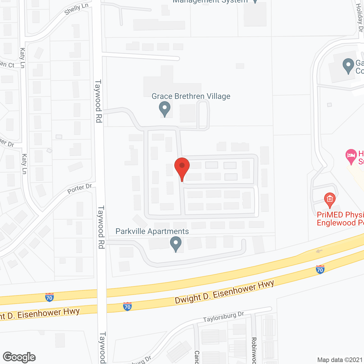 Map of the neighborhood around Grace Brethren Village