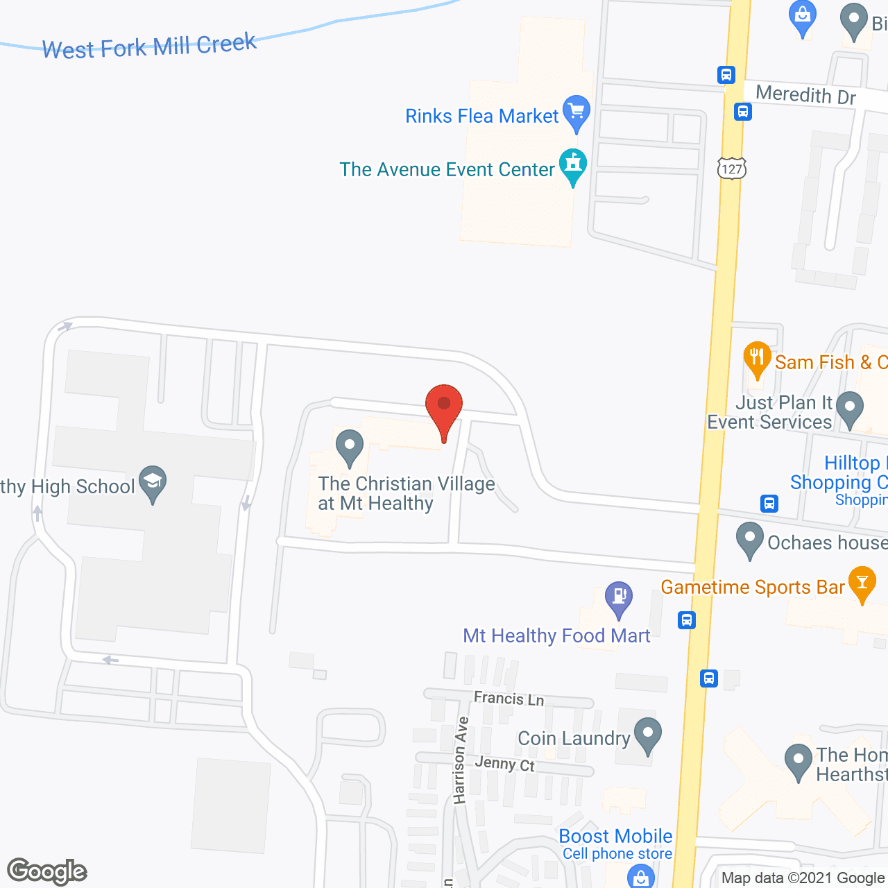 Map of the neighborhood around The Christian Village at Mt. Healthy