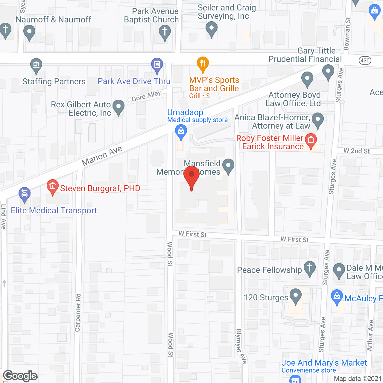 Map of the neighborhood around Robert Sturges Memorial Homes