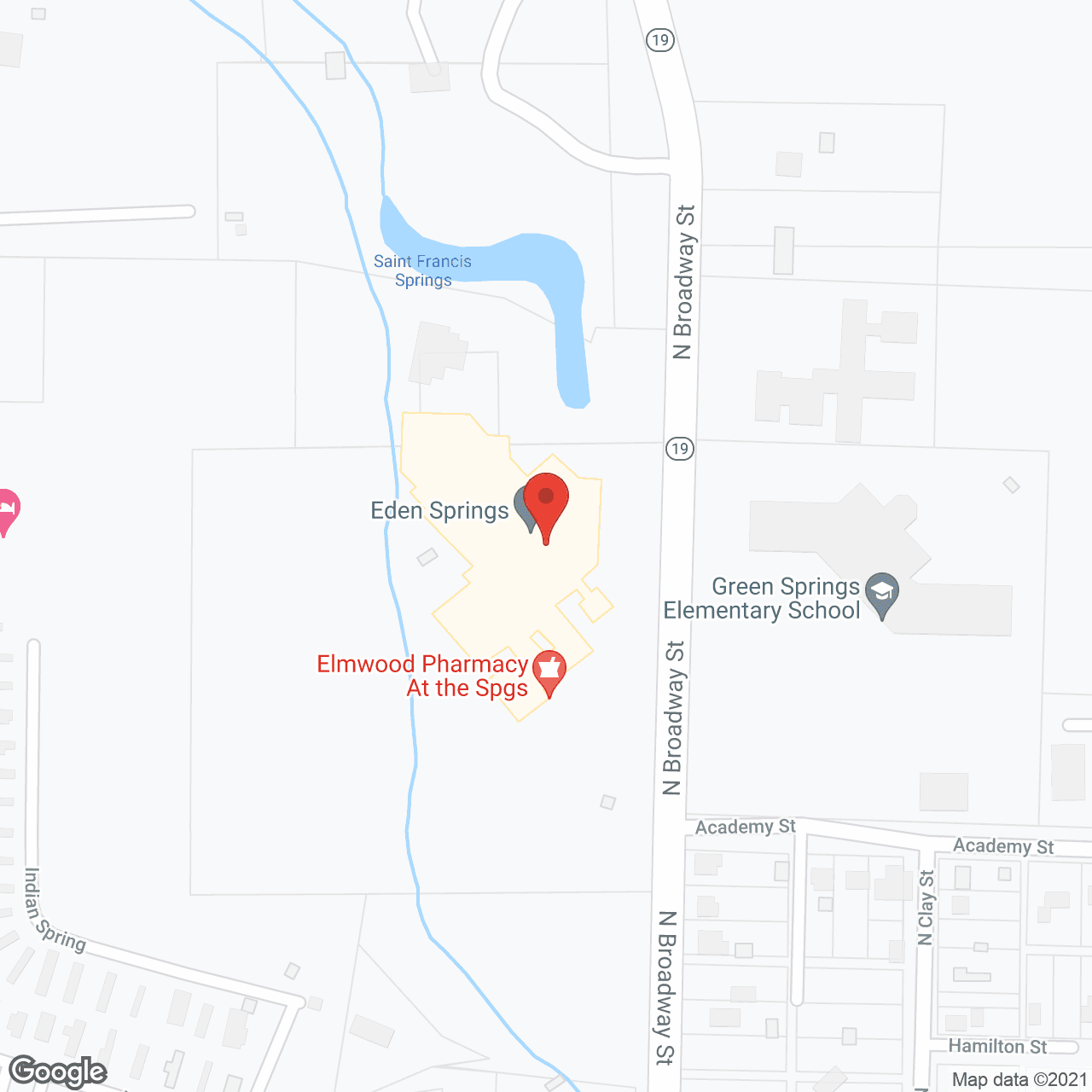 Map of the neighborhood around Saint Francis Health Care Ctr