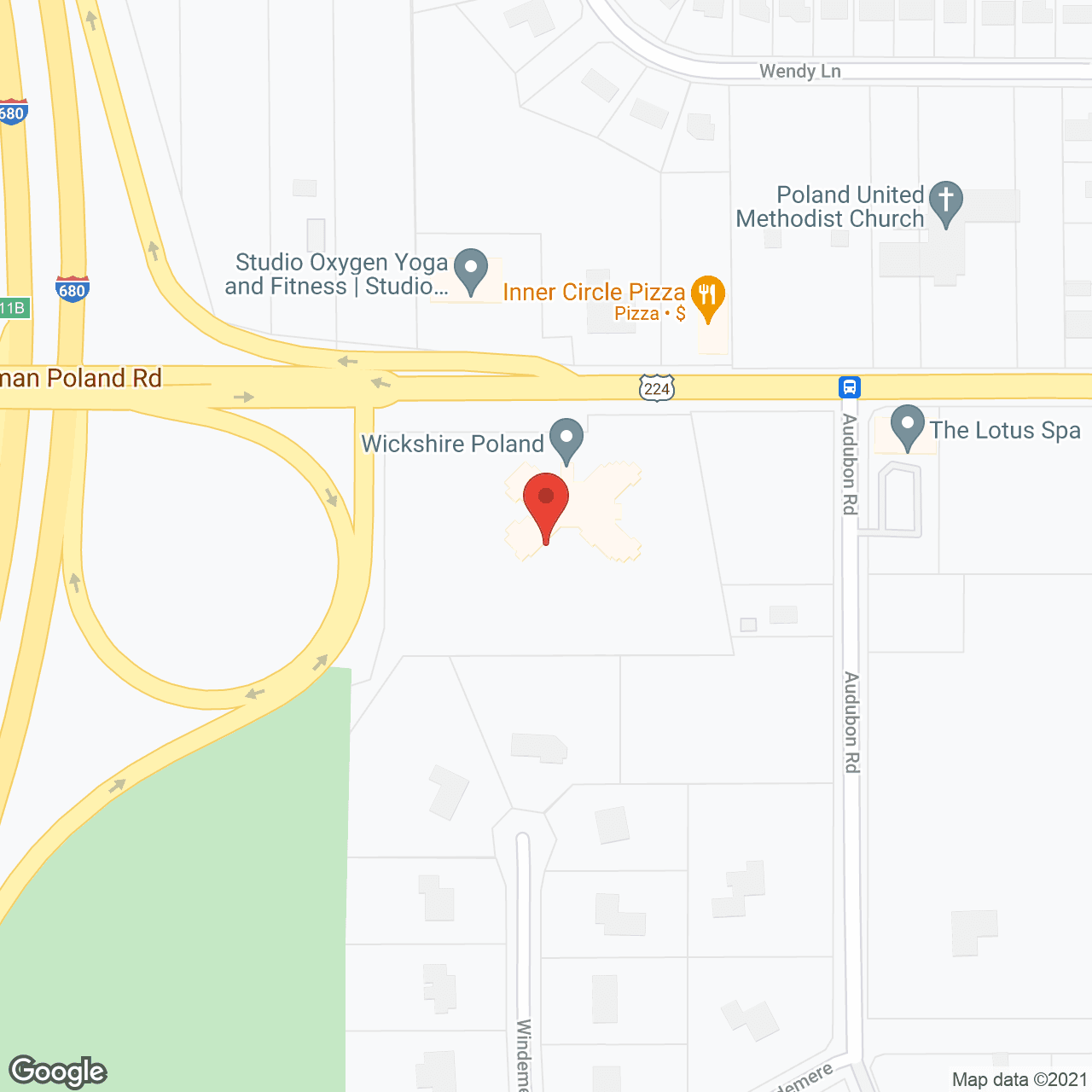 Map of the neighborhood around Poland Village Assisted Living