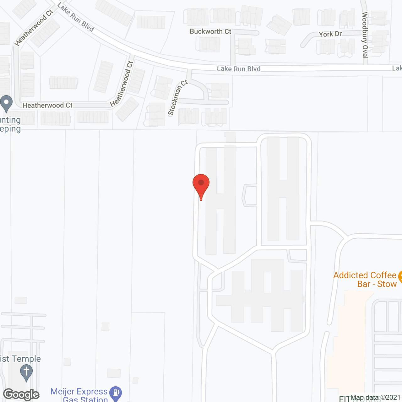 Map of the neighborhood around Stow-Glen Retirement Village