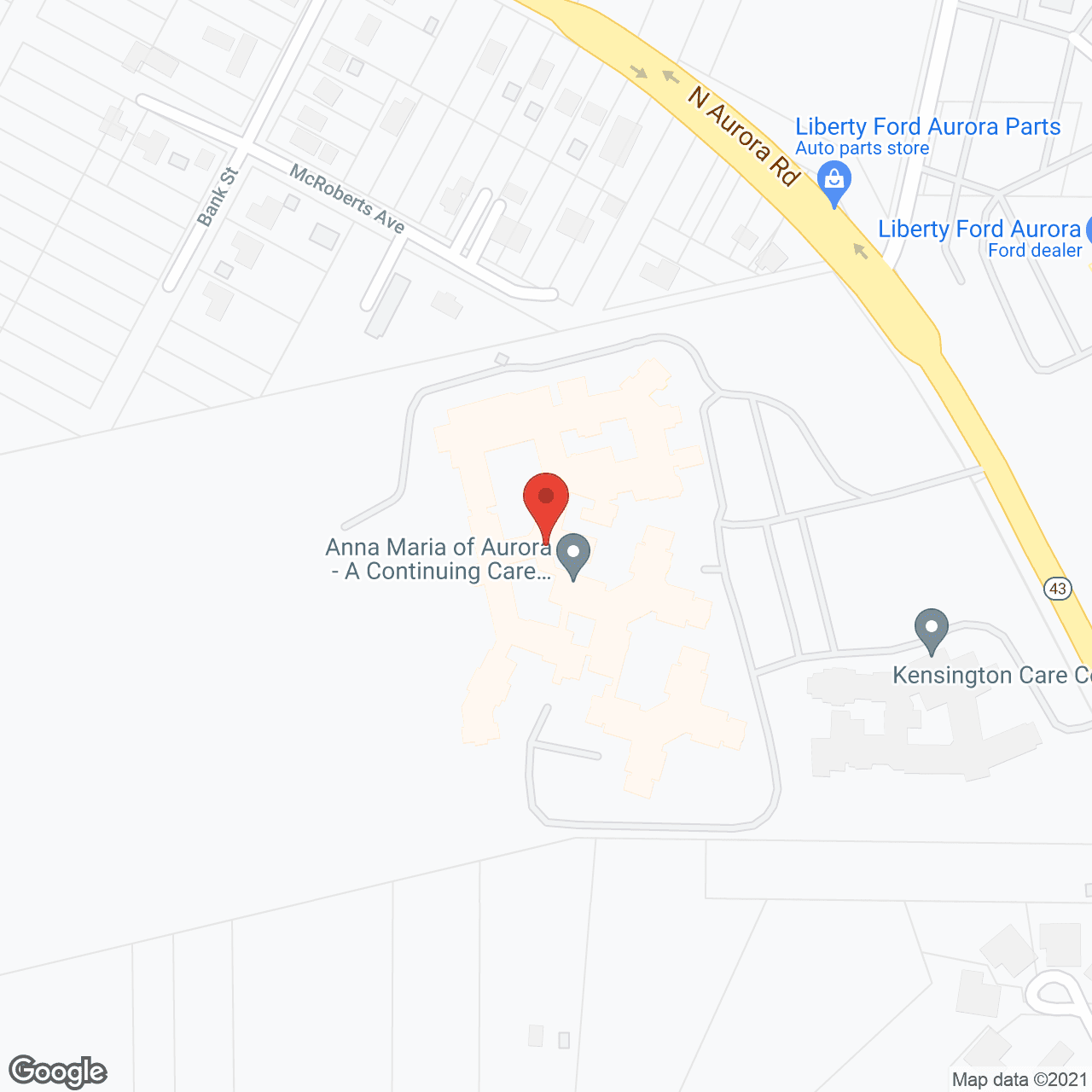 Map of the neighborhood around The Campus of Anna Maria