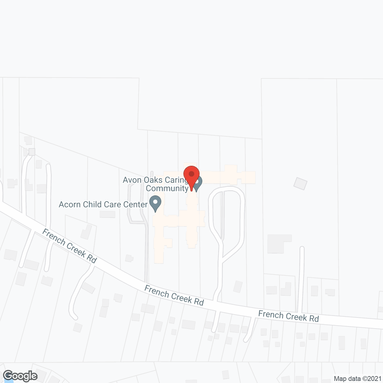 Map of the neighborhood around Avon Oaks