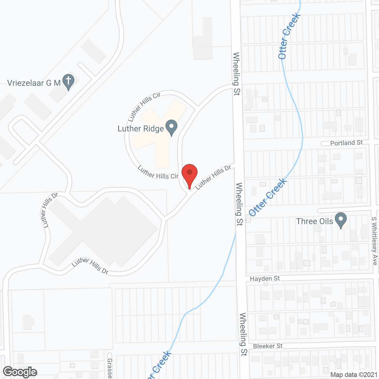 Map of the neighborhood around Luther Hills Apartments