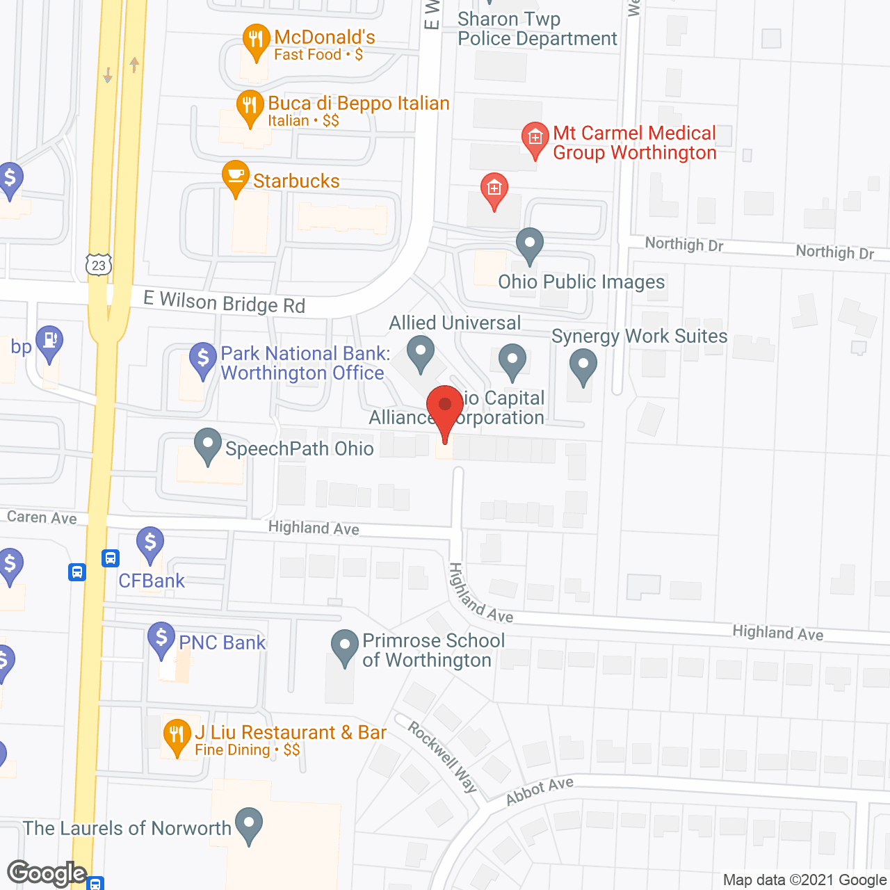 Map of the neighborhood around Melbourne Village