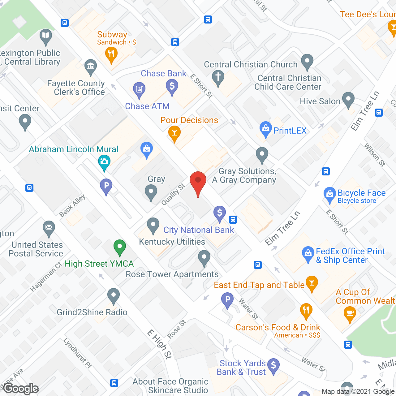 Map of the neighborhood around Rose Tower