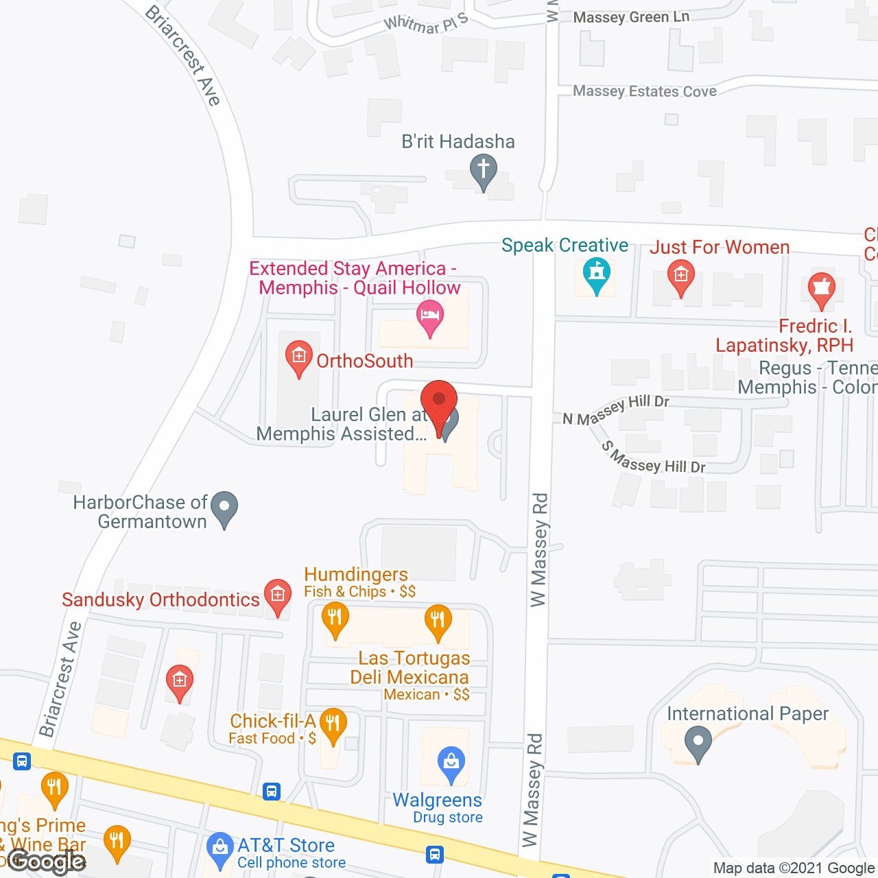 Map of the neighborhood around Laurel Glen at Memphis Assisted Living and Memory Care