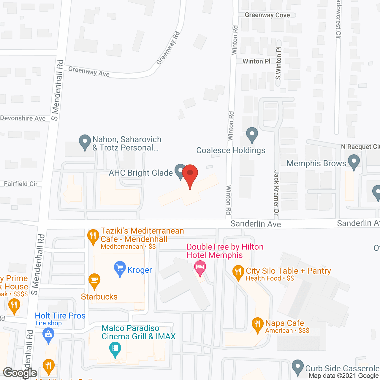 Map of the neighborhood around Bright Glade Convalescent Ctr