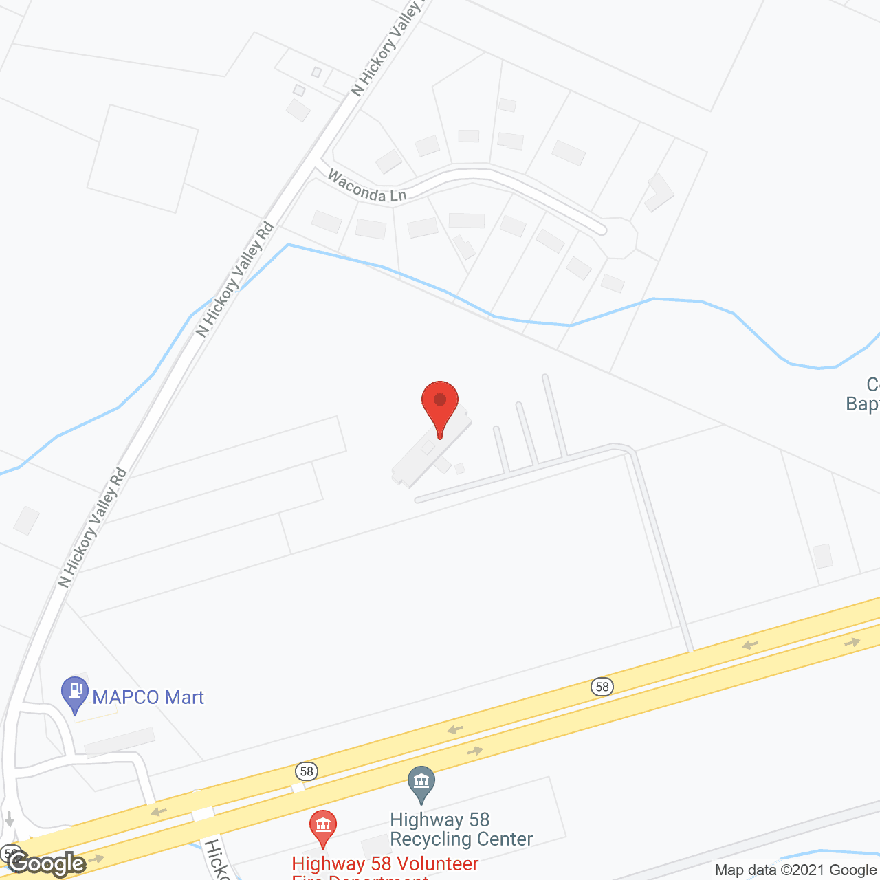 Map of the neighborhood around NAPFE Chattanooga Elderly Tower