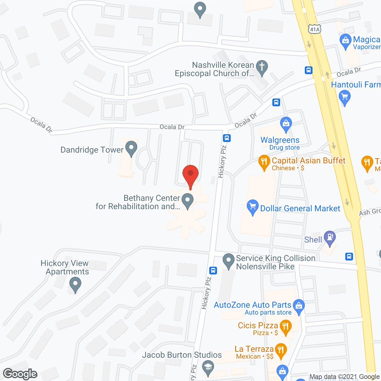 Map of the neighborhood around Bethany Health Care Center