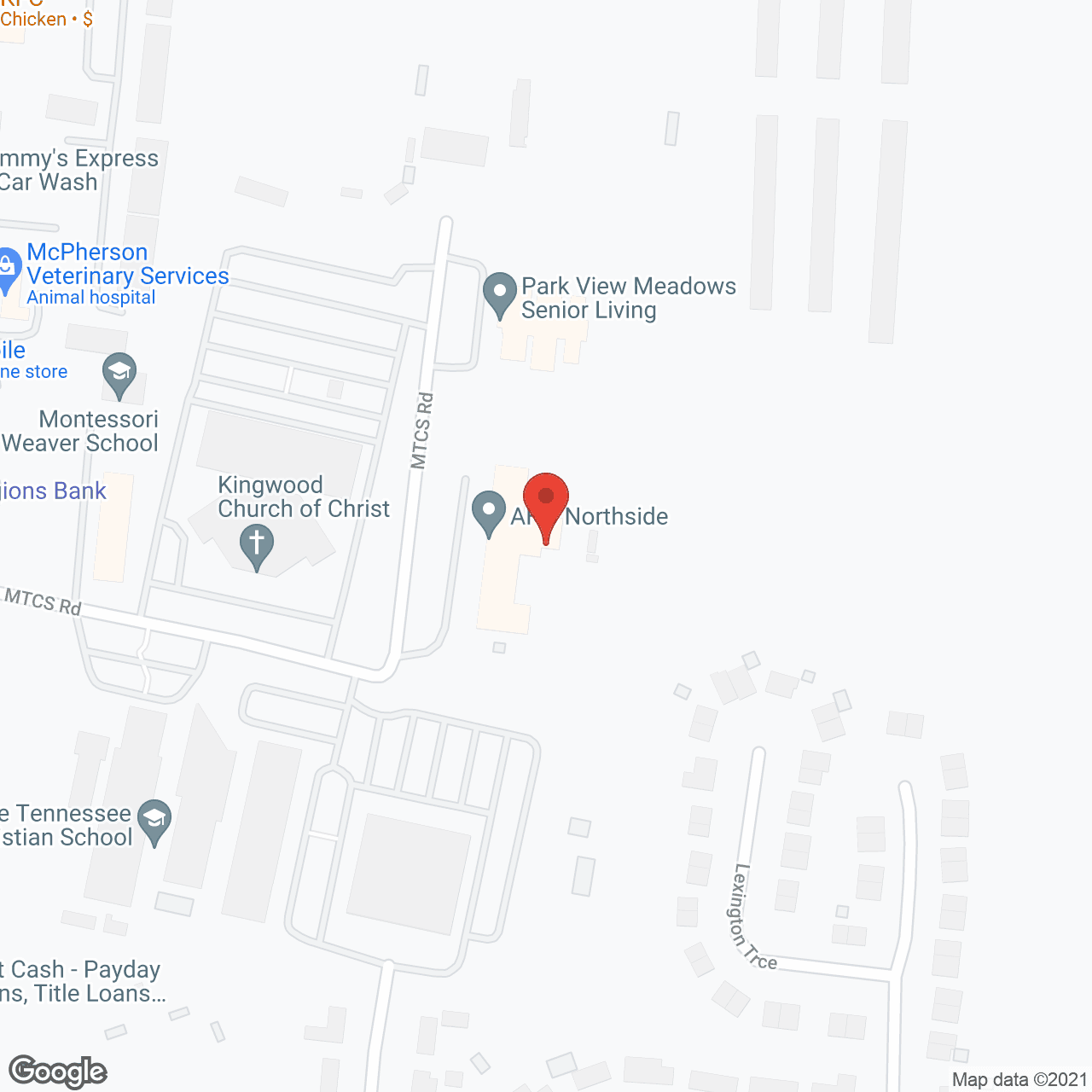 Map of the neighborhood around Northside Health Care Center