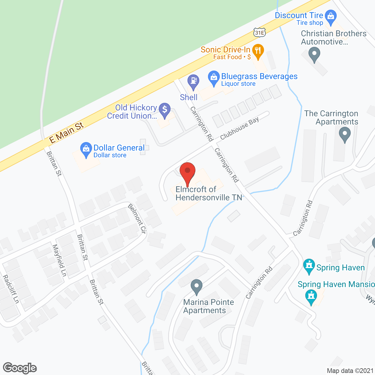 Map of the neighborhood around American House Hendersonville