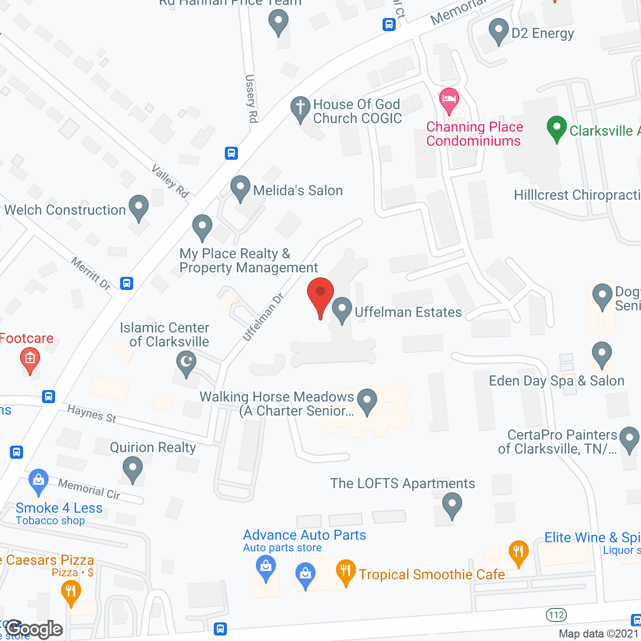 Map of the neighborhood around Holiday Uffelman Estates