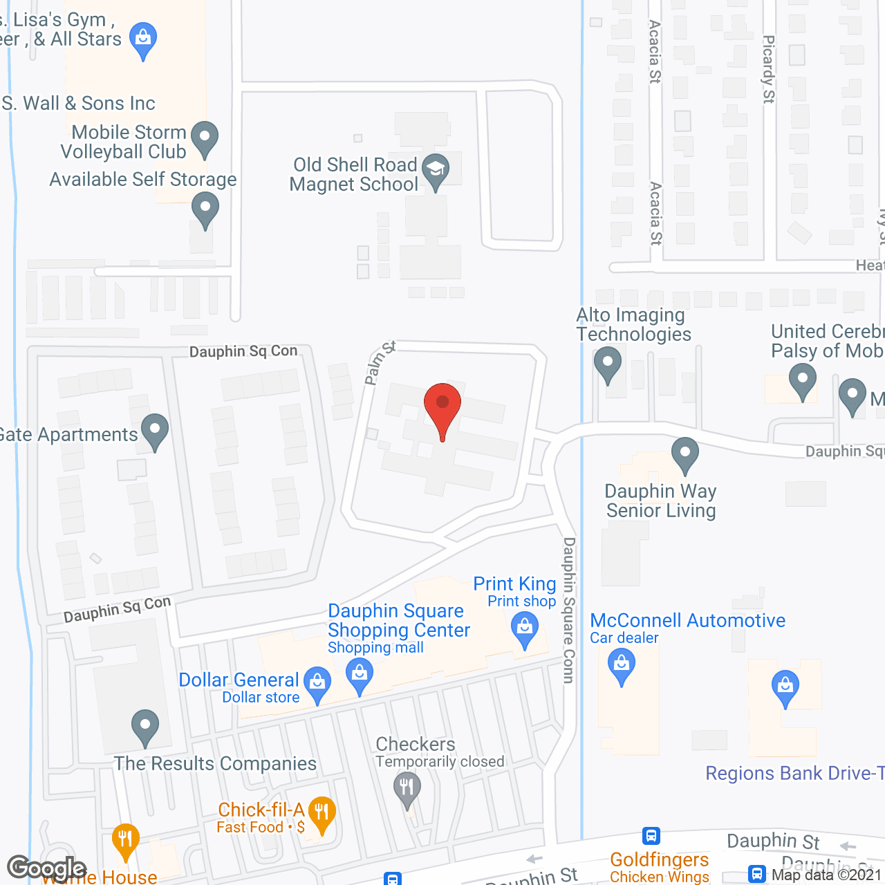 Map of the neighborhood around Cogburn Nursing Ctr Midtown