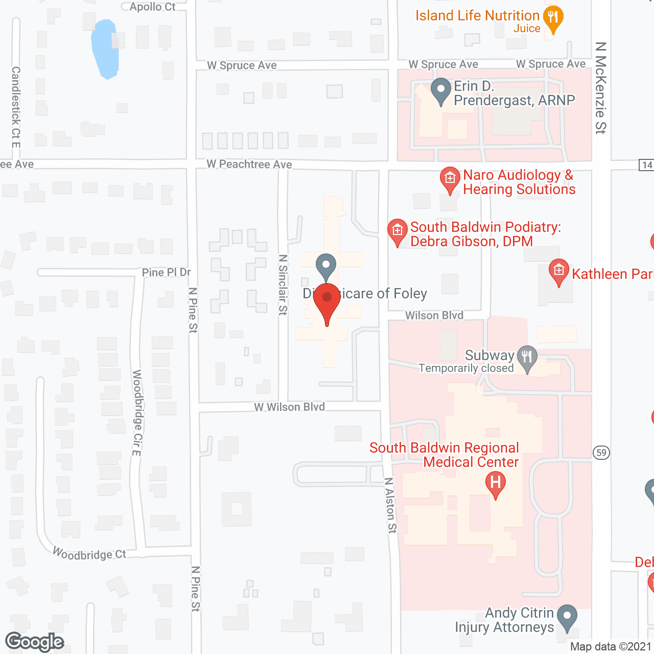 Map of the neighborhood around Golden LivingCenter - Foley