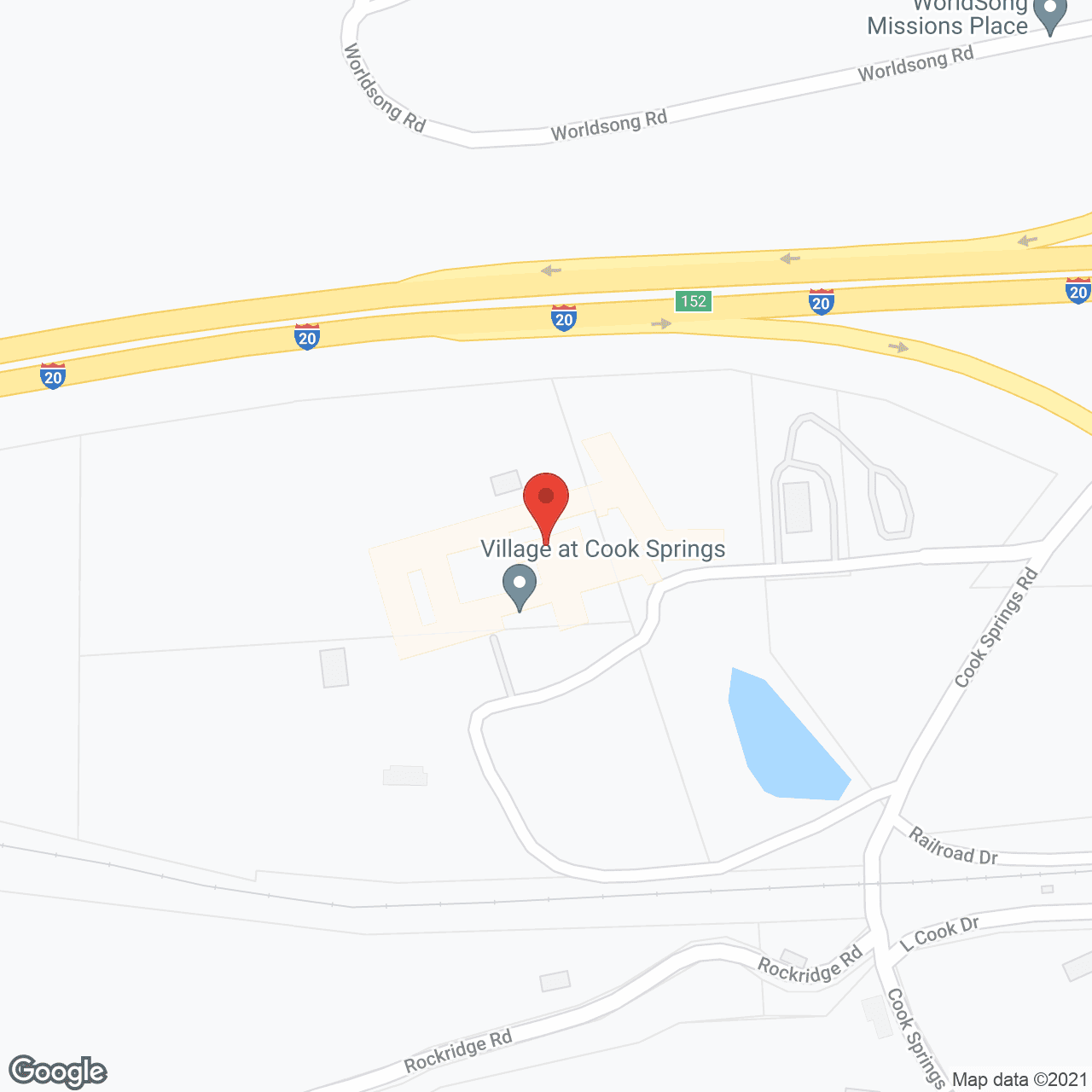 Map of the neighborhood around Village at Cook Springs