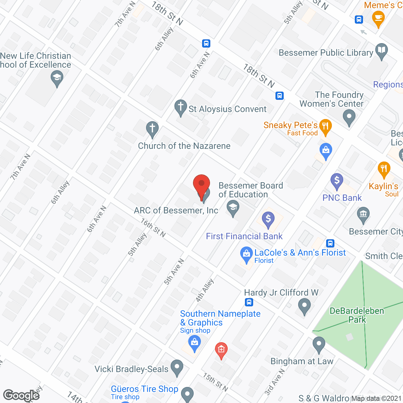 Map of the neighborhood around Bradlee Senior Living Ctr II