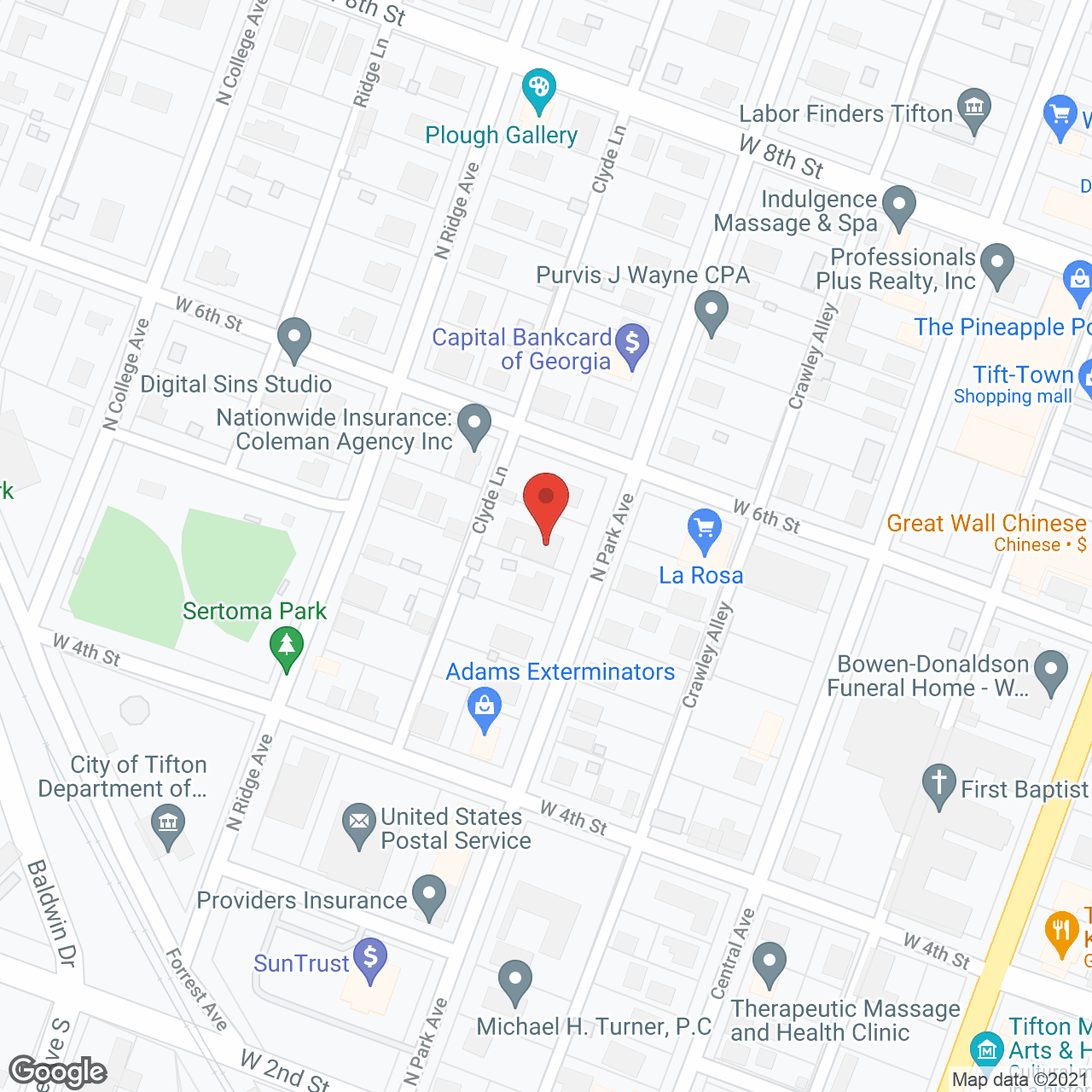 Map of the neighborhood around Bradley Place