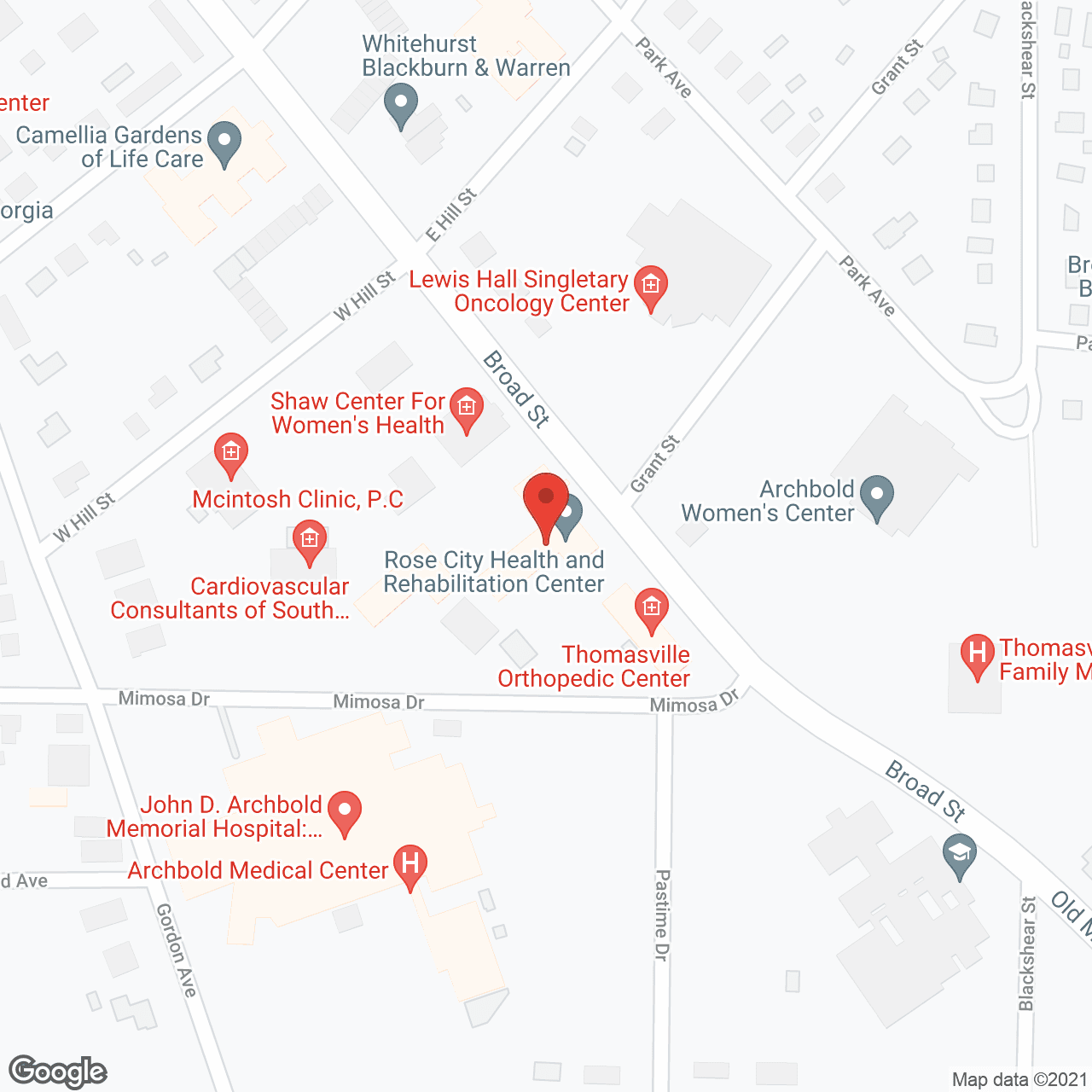 Map of the neighborhood around Hospitality Care Center