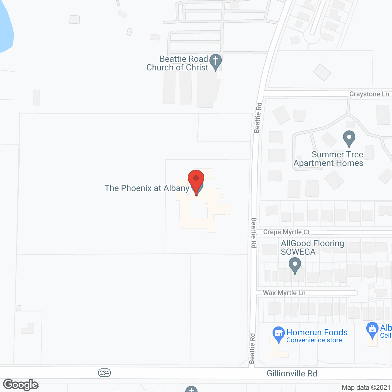 Map of the neighborhood around Morningside of Albany