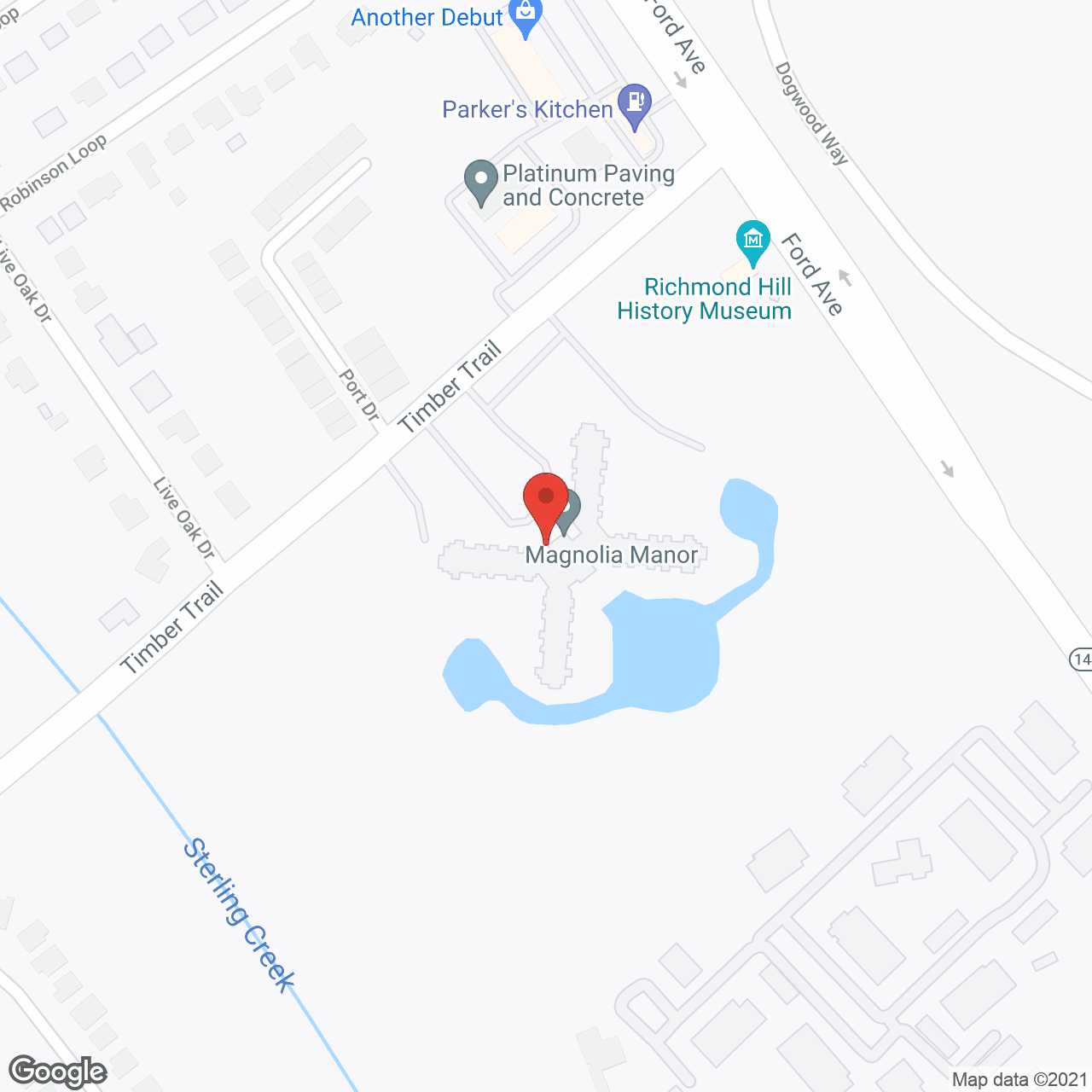 Map of the neighborhood around Magnolia Manor on the Coast