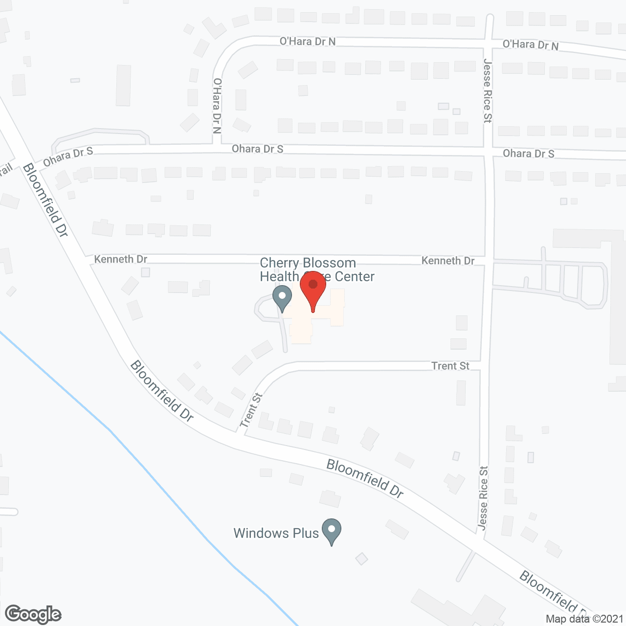 Map of the neighborhood around Cherry Blossom Health Care Ctr
