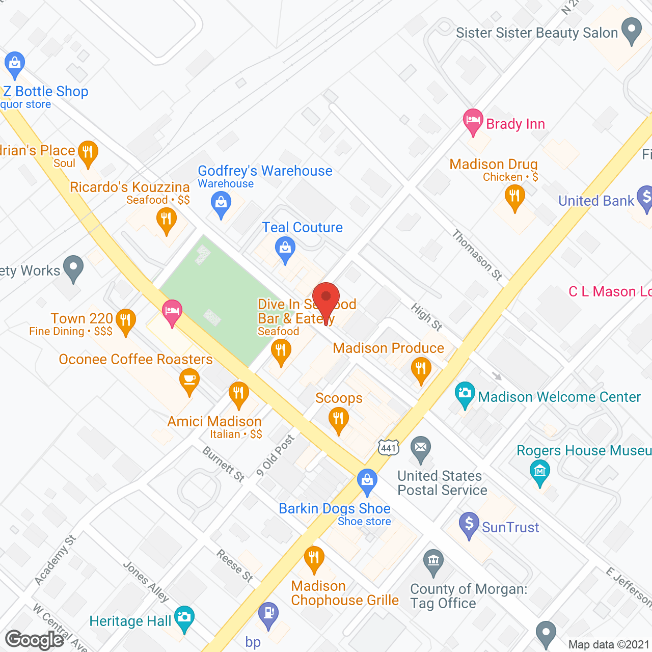 Map of the neighborhood around Madison House