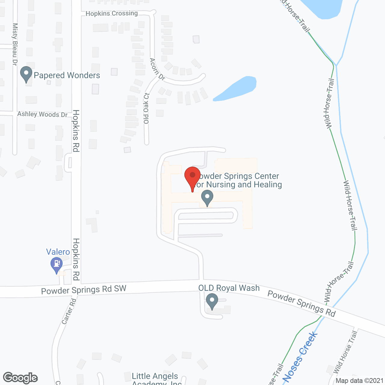 Map of the neighborhood around Powder Springs Center for Nursing and Healing