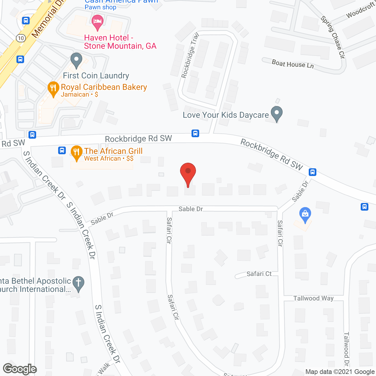 Map of the neighborhood around Harris House LSC