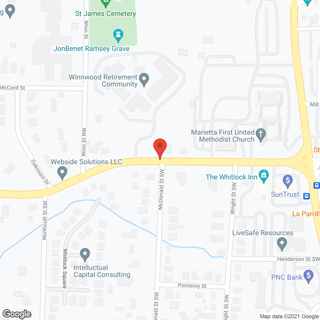 Map of the neighborhood around Winnwood Retirement Community
