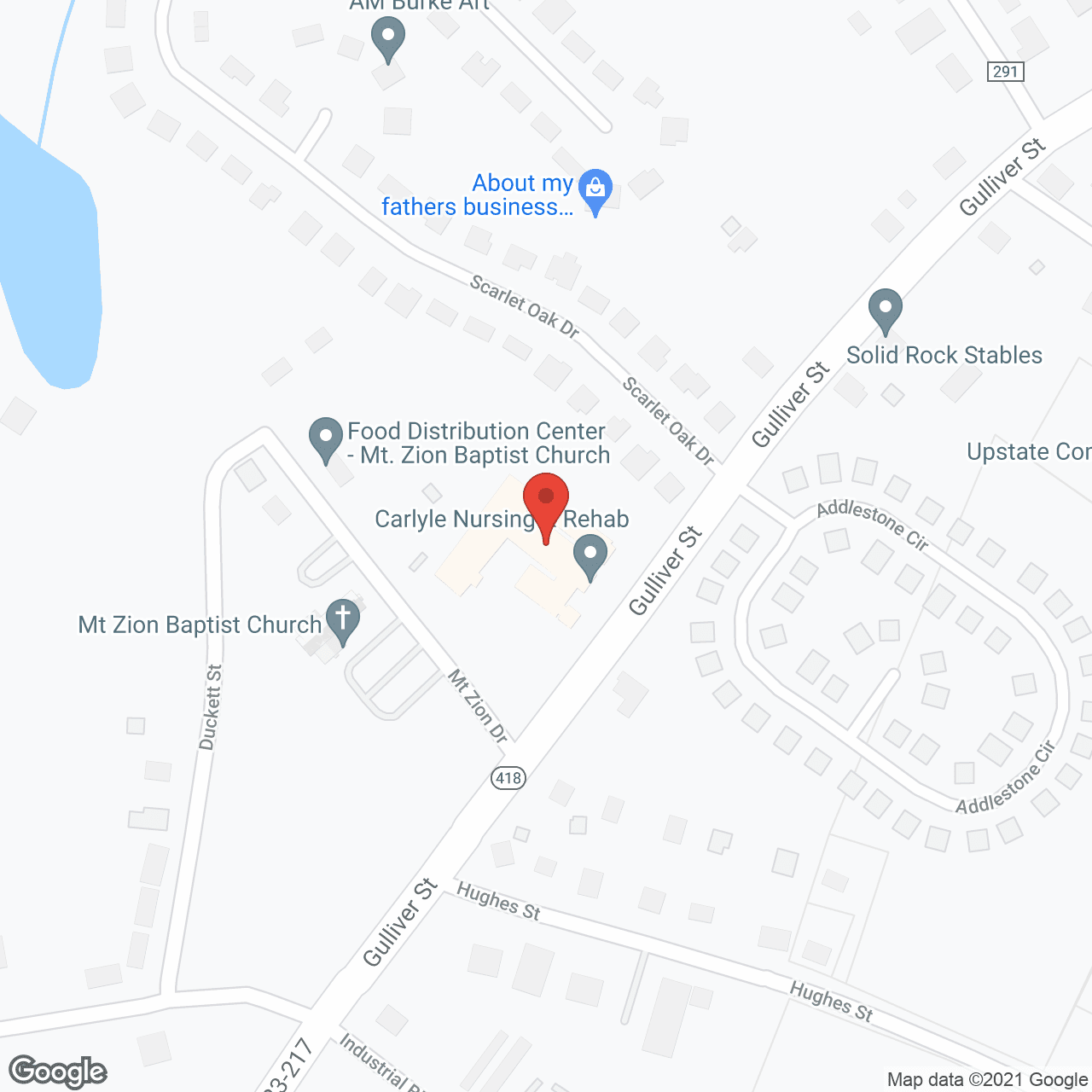 Map of the neighborhood around Fountain Inn Nursing Home