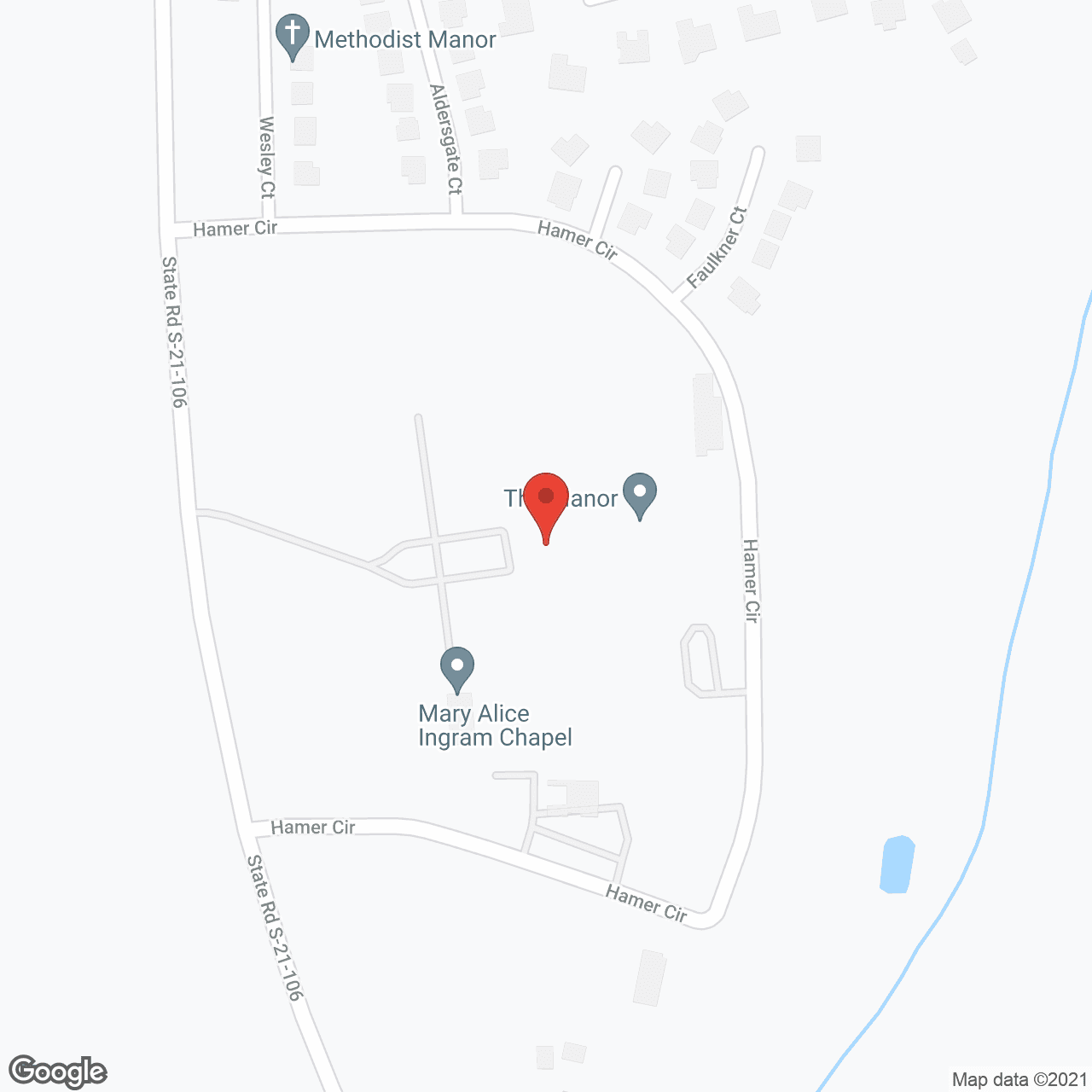 Map of the neighborhood around Wesleyan Suites
