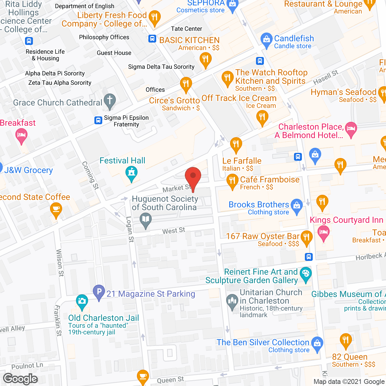 Map of the neighborhood around Canterbury House