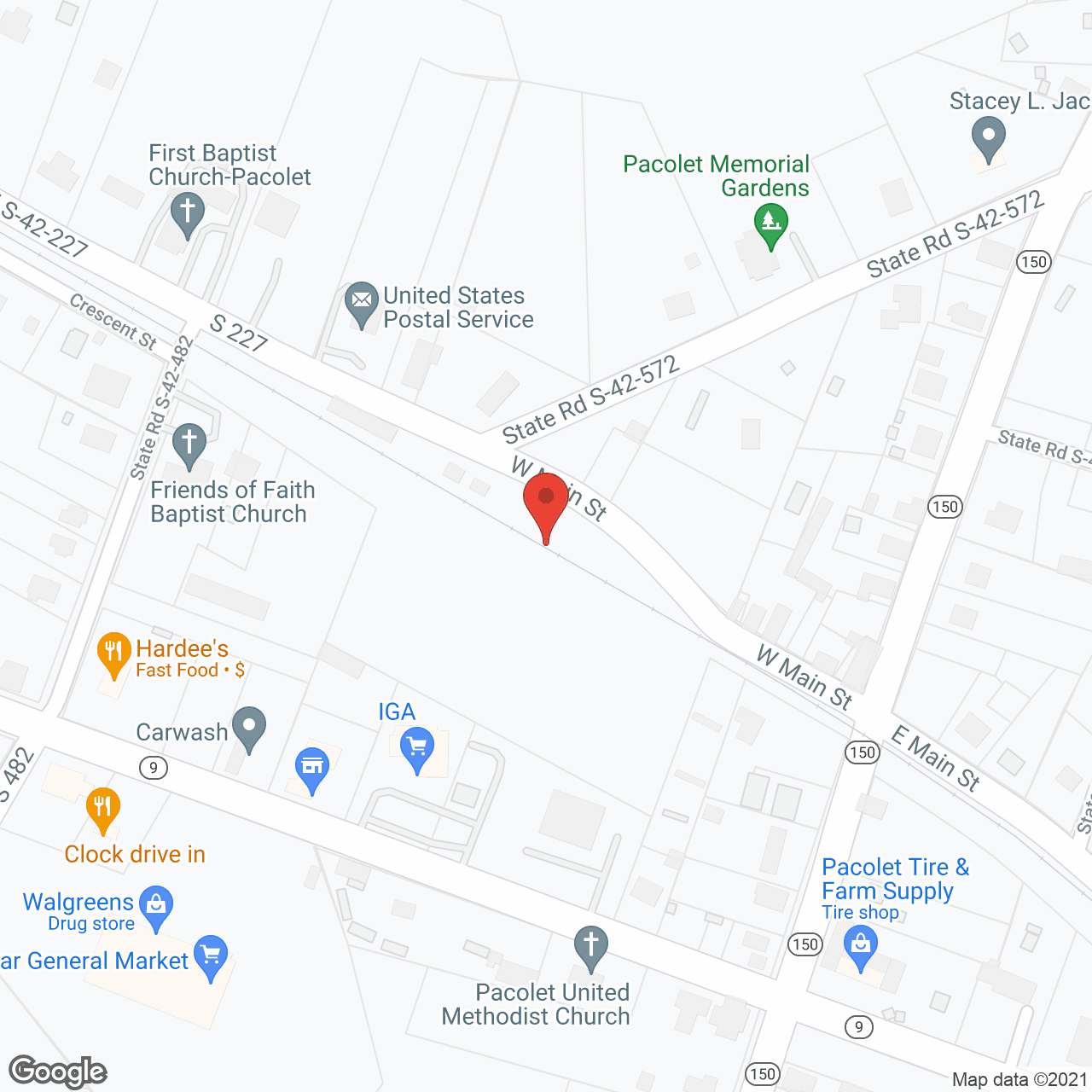Map of the neighborhood around Shady Oak Boarding Home II